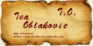 Tea Oblaković vizit kartica
